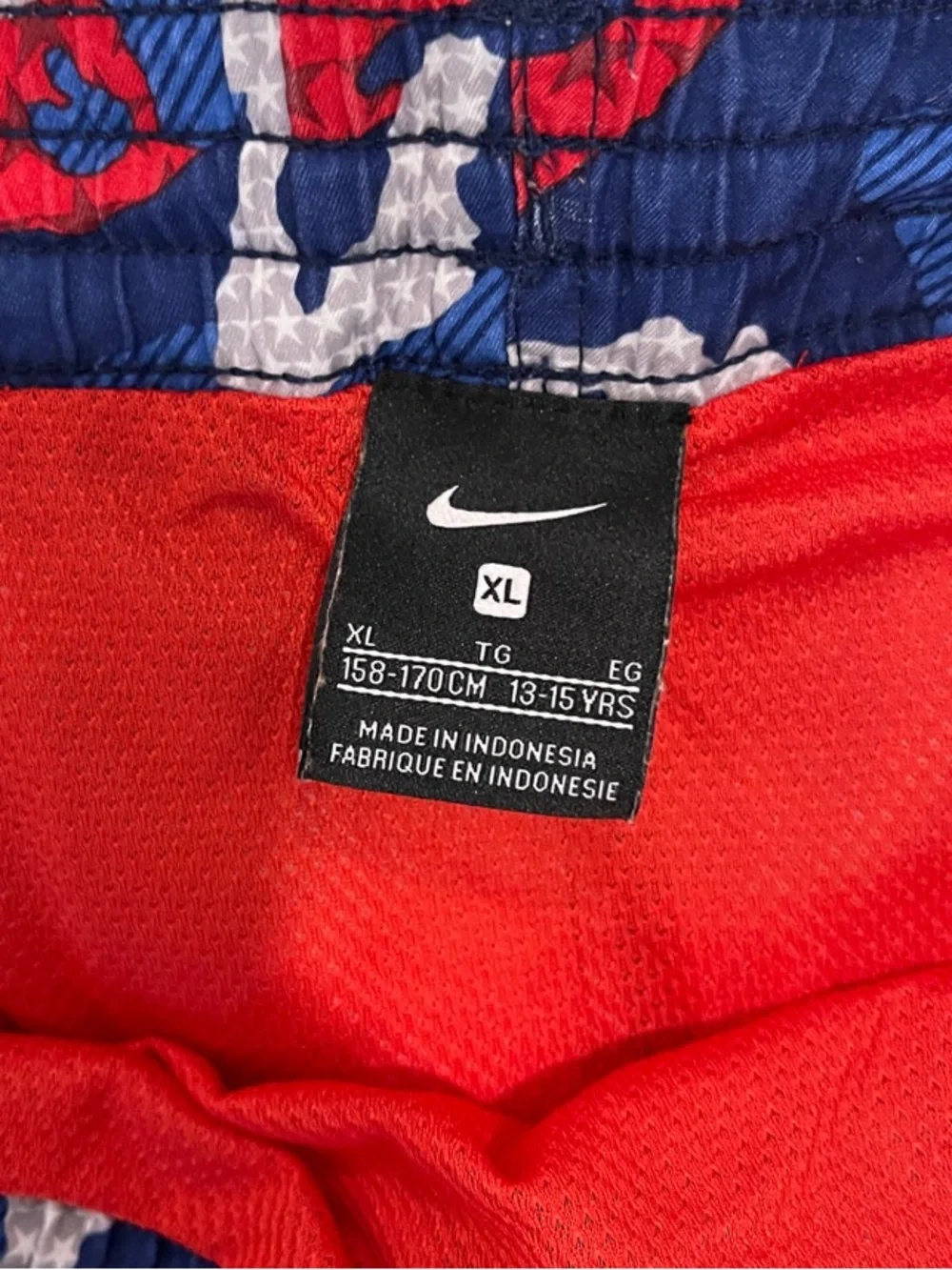 Nike Men's Red, Blue & White Camo Swim Board Shorts